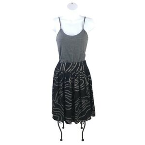 Banana Republic Black Sequin Print Lined Silk Mini Skirt Womens Size 2T Tall